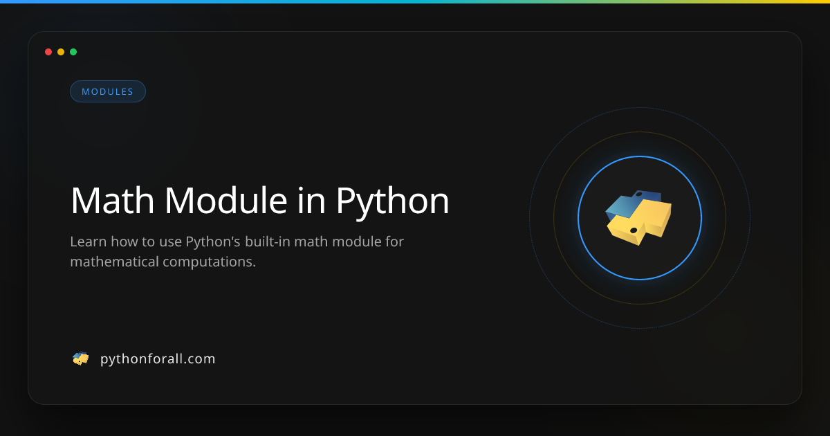 Math Module in Python | PythonForAll