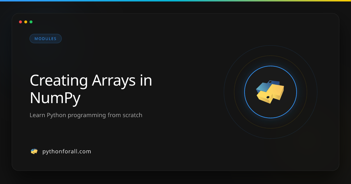 Creating Arrays in NumPy | PythonForAll