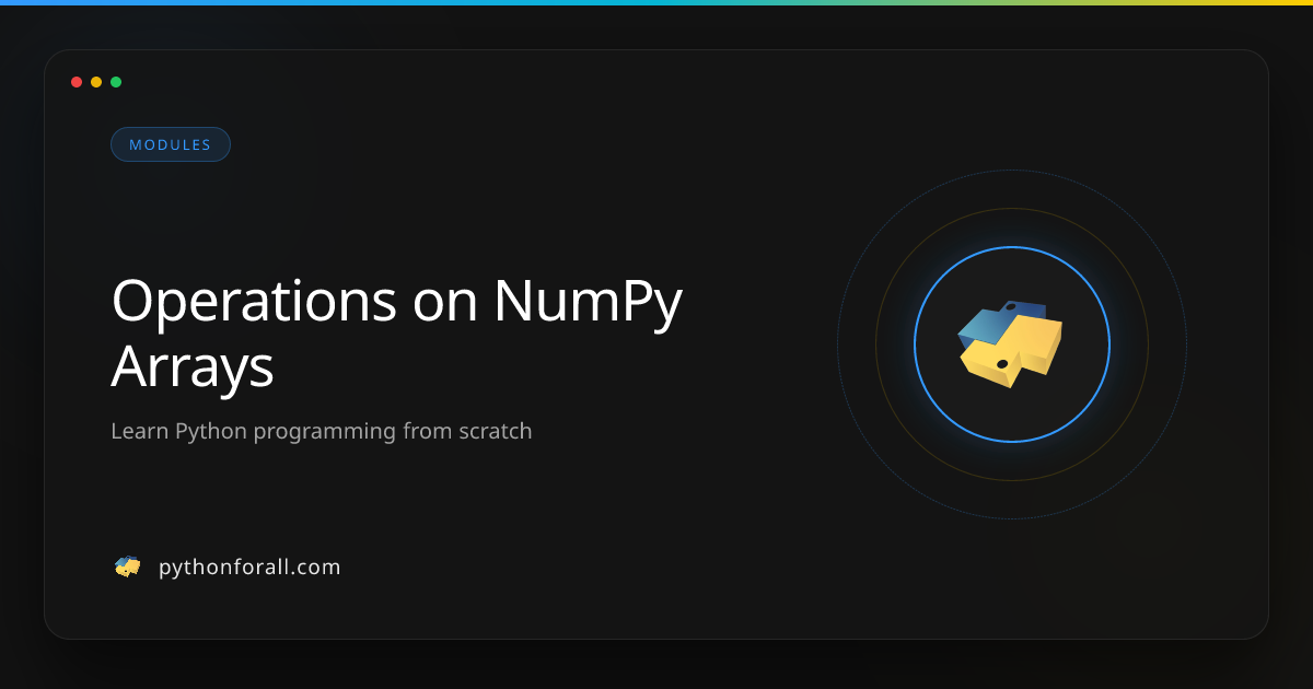Operations on NumPy Arrays | PythonForAll