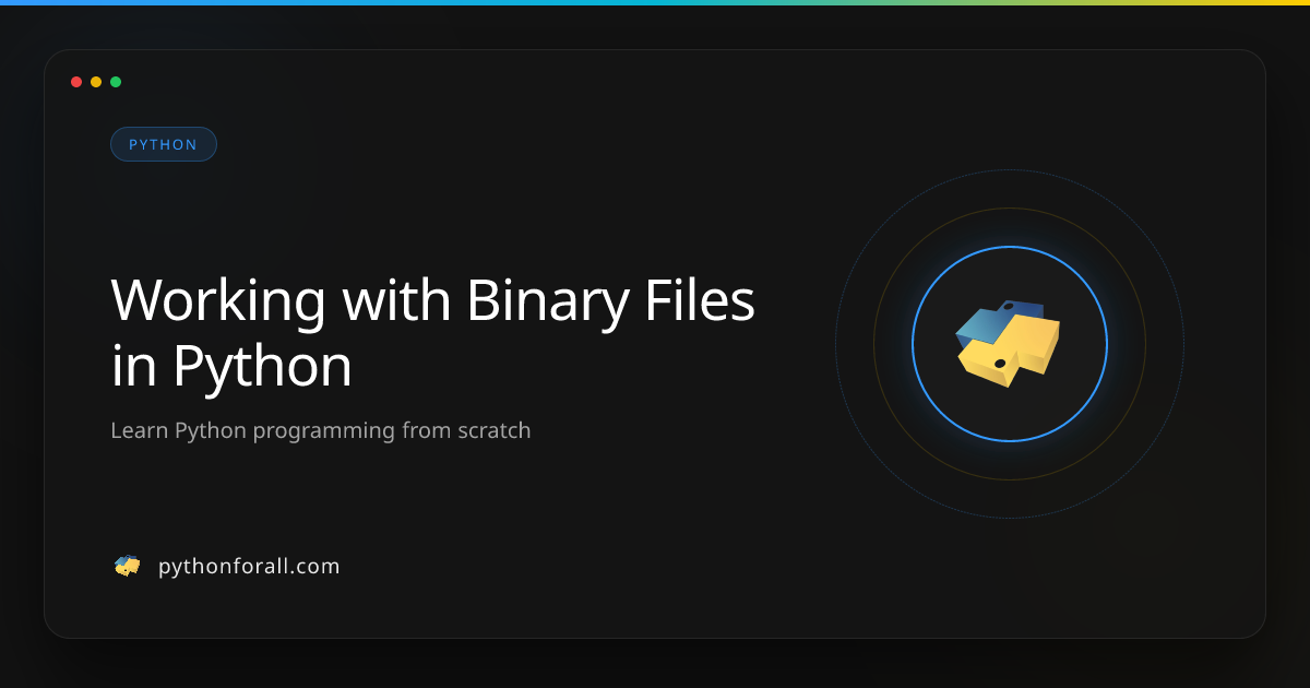 Working with Binary Files in Python | PythonForAll
